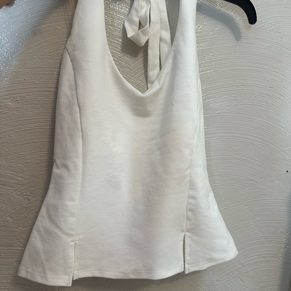 Elegant White Halter Top